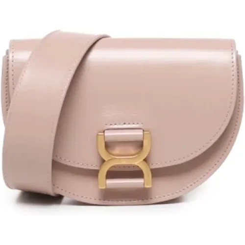 Beige Mini Flap Calfskin Bag , female, Sizes: ONE SIZE - Chloé - Modalova
