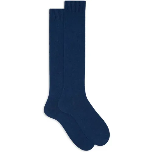 Lange einfarbige hellblaue Socken für Damen - Gallo - Modalova