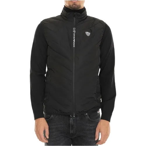 Gepolsterte Weste mit Seitenlogo , Herren, Größe: 3XL - Emporio Armani EA7 - Modalova