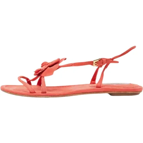 Pre-owned Sandals, female, , Size: 7 1/2 US Pre-owned Suede sandals - Prada Vintage - Modalova