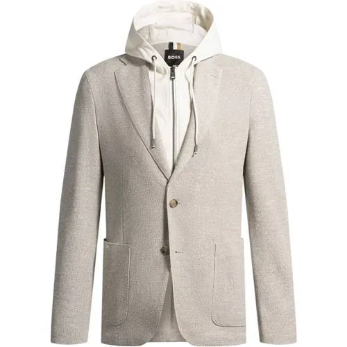 Blazers, male, , Size: M Hoodie Blazer with Cotton-Polyester Lining - Hugo Boss - Modalova