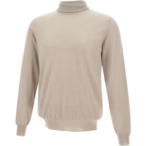 Merino Wool Turtleneck Sweater , male, Sizes: M, 2XL, L, XL, 4XL, 5XL - Filippo De Laurentiis - Modalova