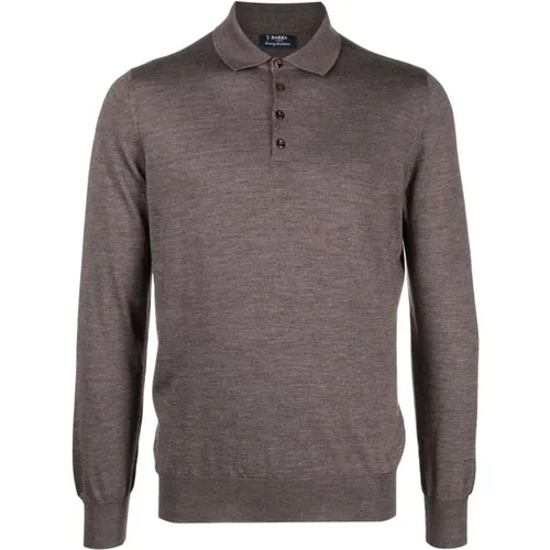 Luxuriöses Cashmere Seiden Polo Shirt , Herren, Größe: 3XL - Barba - Modalova