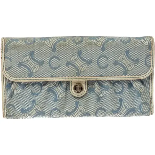 Pre-owned Wallets, female, , Size: ONE SIZE Pre-owned Denim wallets - Celine Vintage - Modalova