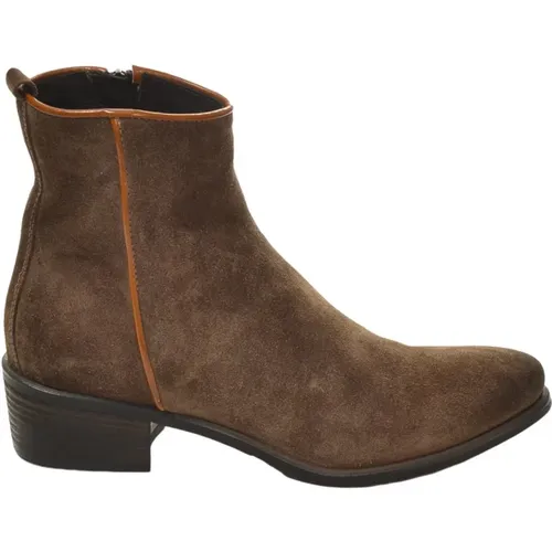 Western-Style Ankle Boots aus Sand-Wildleder , Damen, Größe: 40 EU - HUNDRED100 - Modalova