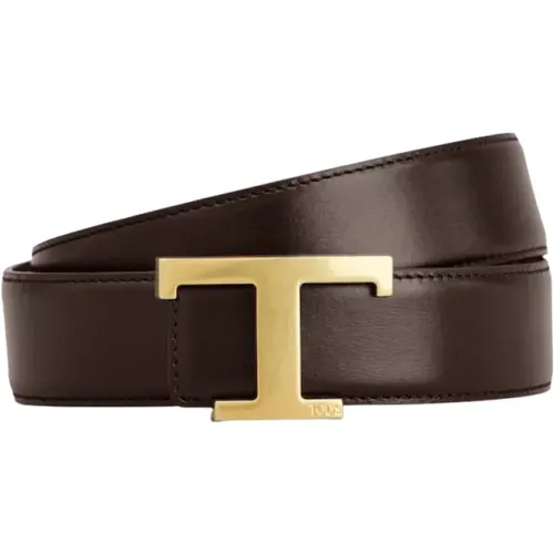 Belts, male, , Size: 95 CM Reversible Leather Belt with T Buckle - TOD'S - Modalova