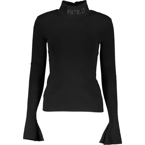 Eleganter Rollkragenpullover mit Stickerei , Damen, Größe: M - PATRIZIA PEPE - Modalova