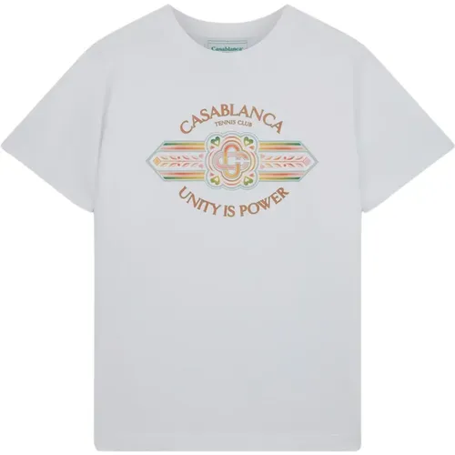 Unity Is Power T-Shirt , male, Sizes: S, M, XL, L - Casablanca - Modalova