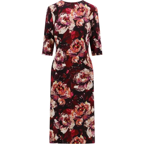 Stretch Viscose Peony Dress , female, Sizes: XL - Dolce & Gabbana - Modalova