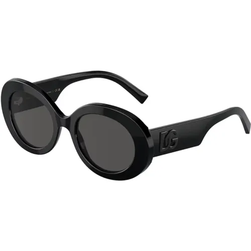 Elegant Oval Sunglasses Dg4448 Linea DG Logo , female, Sizes: 51 MM - Dolce & Gabbana - Modalova