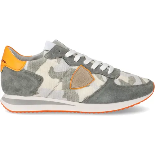 Camouflage Canvas Sneakers Trpx Low , Herren, Größe: 46 EU - Philippe Model - Modalova