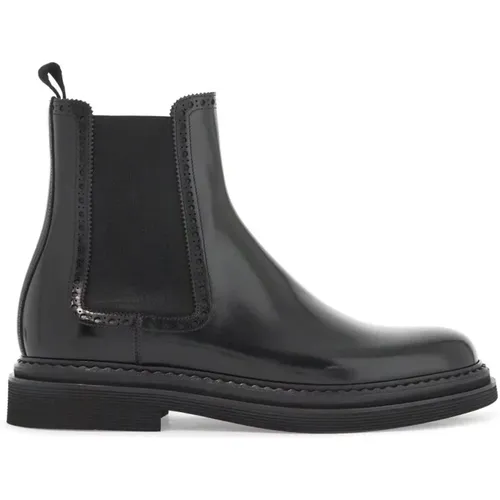 Brogue Detail Chelsea Ankle Boots , male, Sizes: 9 UK, 8 UK, 10 UK - Dolce & Gabbana - Modalova