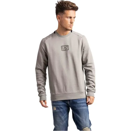 Mens Grey Chest Logo Sweater , male, Sizes: S - Emporio Armani - Modalova