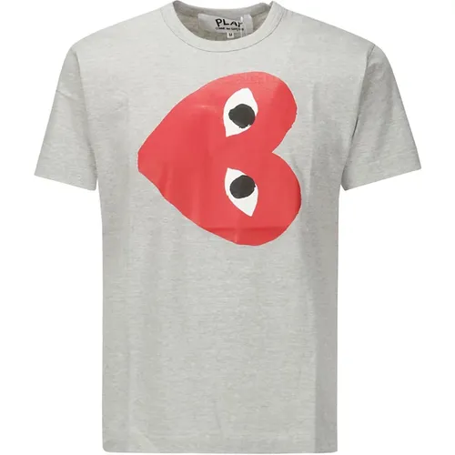 Red Logo T-Shirt , male, Sizes: L - Comme des Garçons Play - Modalova