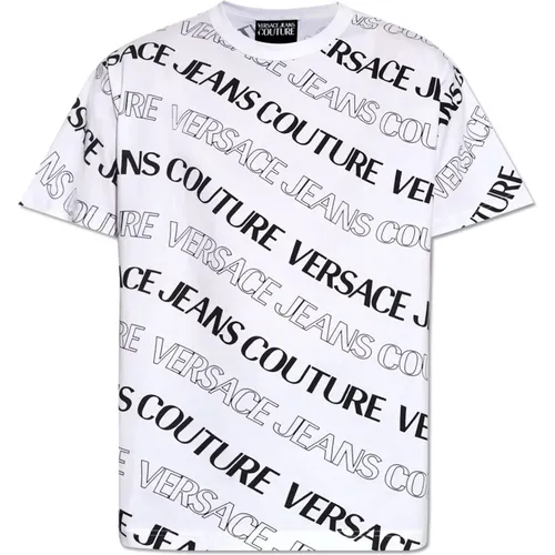 T-Shirt mit Logo , Herren, Größe: M - Versace Jeans Couture - Modalova