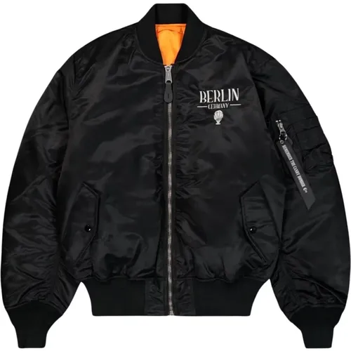 Bomber Jackets, male, , Size: S Berlin Candy Nero Bomber Jacket - alpha industries - Modalova