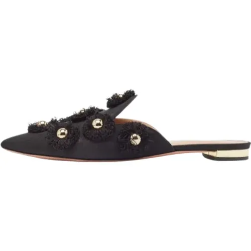 Pre-owned Flats, female, , Size: 6 US Pre-owned Canvas sandals - Aquazzura Pre-owned - Modalova