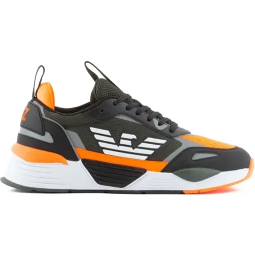 Sneakers, male, , Size: 9 US Orange Sneaker 2023 Collection - Emporio Armani EA7 - Modalova