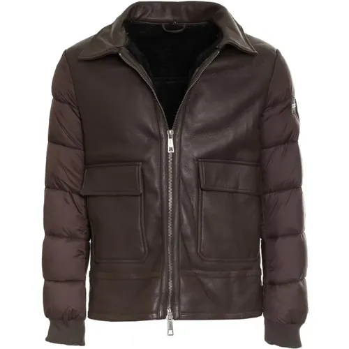 Solid Colour Fur Collar Bomber Jacket , male, Sizes: L - Alessandro Dell'Acqua - Modalova