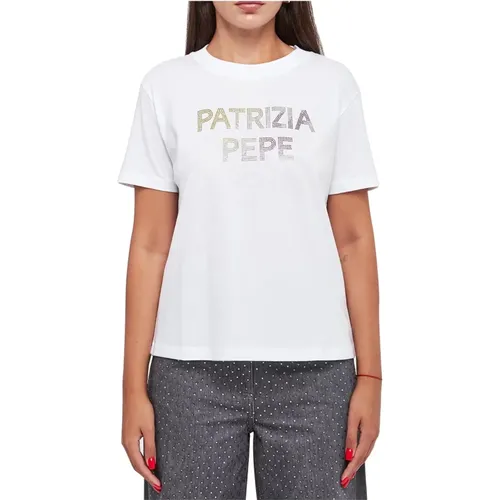 Weiße T-Shirt und Polo Stilvoll , Damen, Größe: L - PATRIZIA PEPE - Modalova