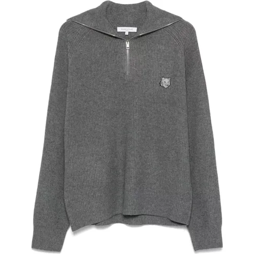 Grey Sweater for a Stylish Look , male, Sizes: M - Maison Kitsuné - Modalova