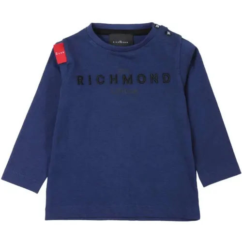 Logo Front Langarm Rundhals T-shirt - John Richmond - Modalova