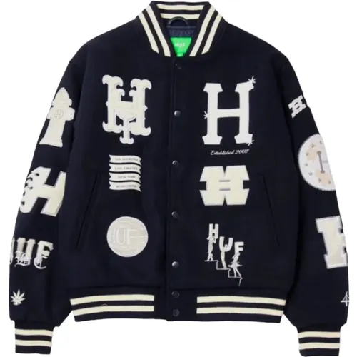 Year Clic Varsity Jacket , male, Sizes: XS - HUF - Modalova