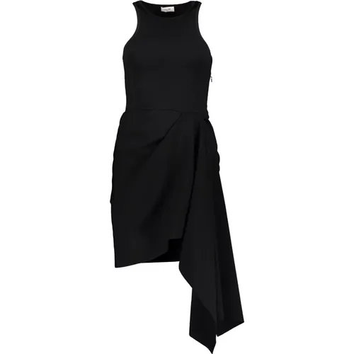 Short Dresses, female, , Size: XS Asymmetric Draped Dress with Gathered Waistline - Celine - Modalova