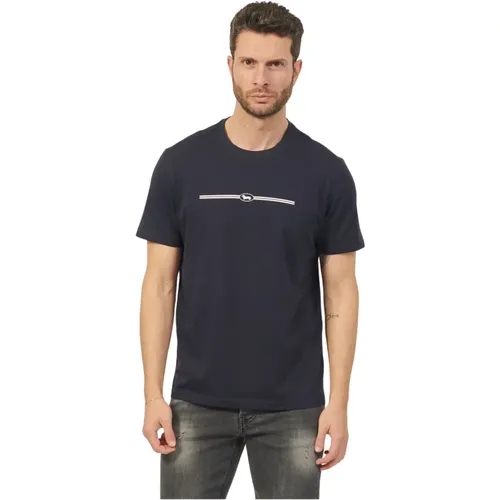 Blau 3D Logo T-shirt , Herren, Größe: 3XL - Harmont & Blaine - Modalova