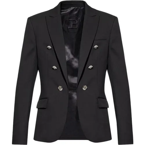 Wool Blazer with Maximum Lapels , male, Sizes: L, XL - Balmain - Modalova