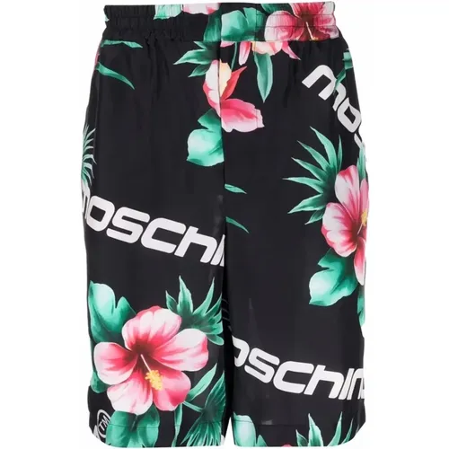 Blumige Seiden-Shorts für Herren , Herren, Größe: S - Moschino - Modalova