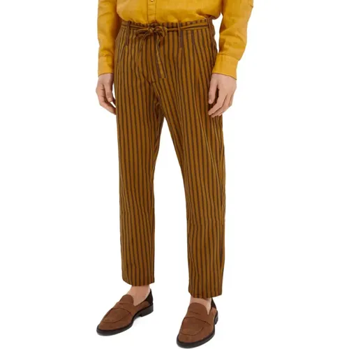 Chinos, male, , Size: W34 Cotton Striped Chino Pants - Scotch & Soda - Modalova