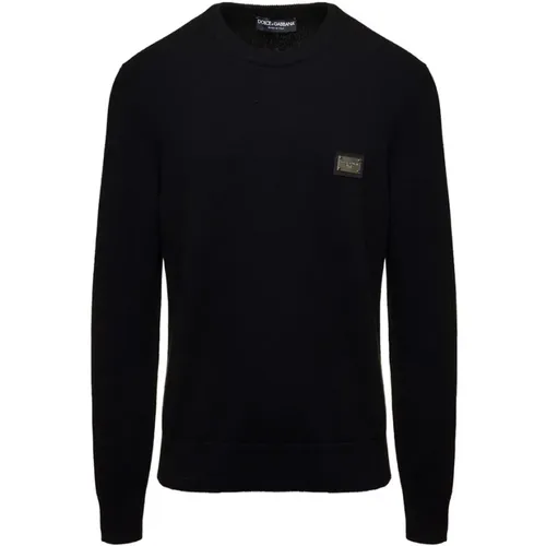 Schwarze Pullover - Stilvoll und Trendig , Herren, Größe: L - Dolce & Gabbana - Modalova