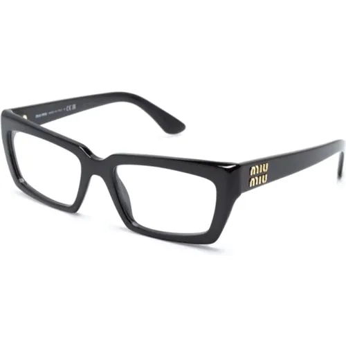 Schwarze Optische Brille Klassischer Stil , Damen, Größe: 54 MM - Miu Miu - Modalova