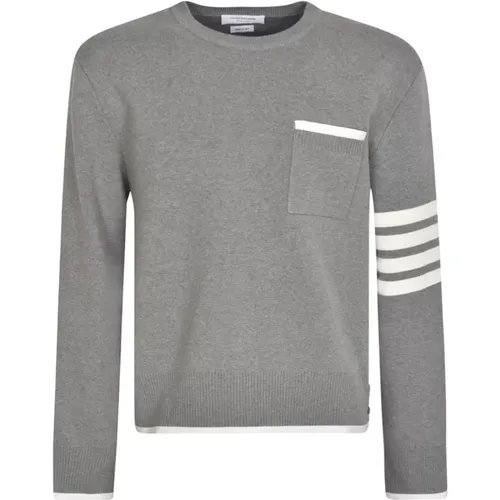 Light Grey 4-Bar Striped Sweatshirt , male, Sizes: M, L, 2XL, XL - Thom Browne - Modalova