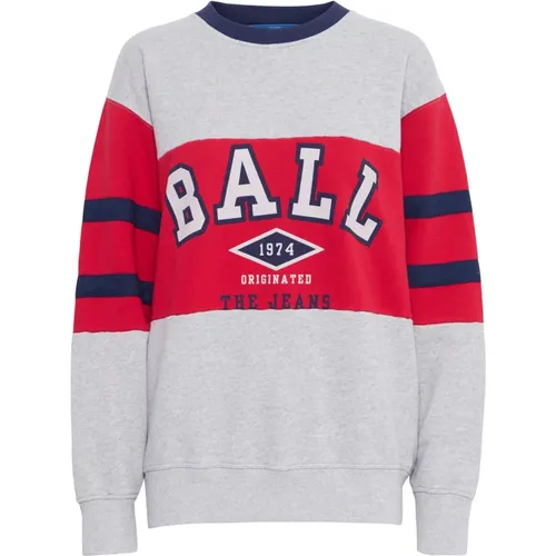 Chinesisches Rotes Sweatshirt Batomasso Stil , Damen, Größe: 2XS - Ball - Modalova