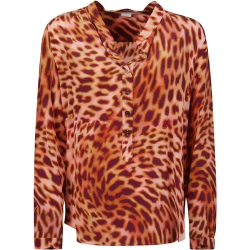 Cheetah Print Silk CDC Shirt , female, Sizes: 3XS, 2XS - Stella Mccartney - Modalova