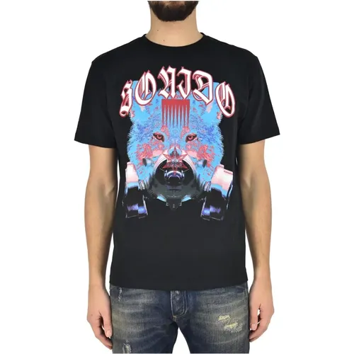 T-Shirts, male, , Size: XS Multicolored Printed T-Shirt for Men - Marcelo Burlon - Modalova