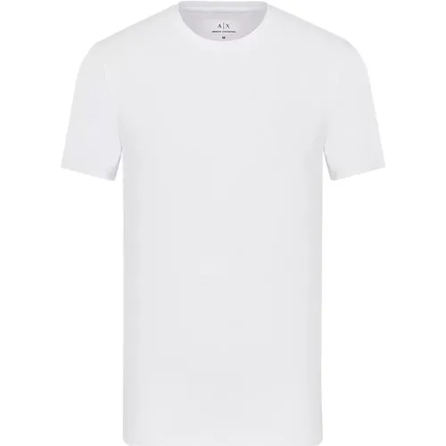 T-Shirts und Polos Weiß , Herren, Größe: L - Armani Exchange - Modalova