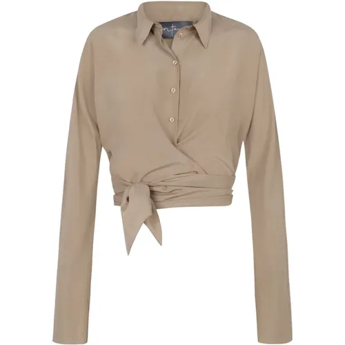 Silk top with Japanese sleeves , female, Sizes: M, XL, L - Cortana - Modalova