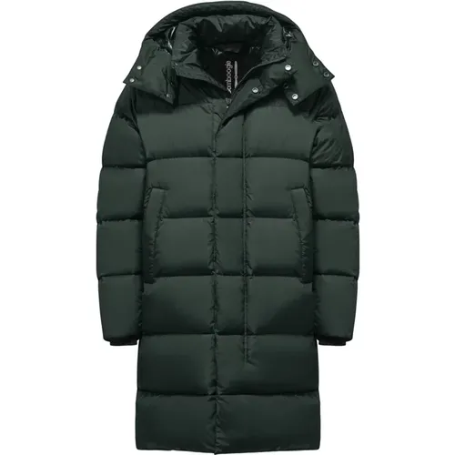 Down Coats, male, , Size: XL Long Down Jacket with Removable Hood - BomBoogie - Modalova