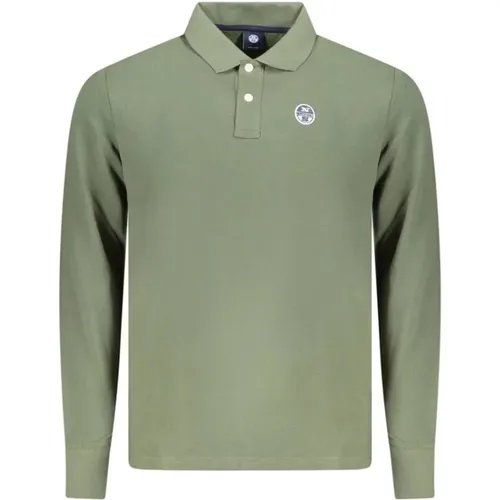 Polo Shirts, male, , Size: M Cotton Long-Sleeved Polo Shirt - North Sails - Modalova