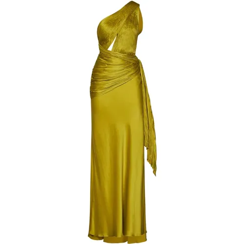 Silk One-Shoulder Maxi Dress , female, Sizes: S, XS, 2XS - Maria Lucia Hohan - Modalova