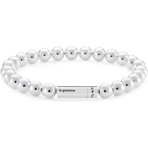 Bracelets, unisex, , Size: M Beaded Bracelet with 47g Weight - Le Gramme - Modalova