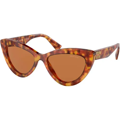 Havana/ Sunglasses , female, Sizes: 54 MM - Miu Miu - Modalova