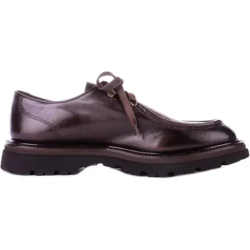 Ebony Flache Schuhe Leder Gummisohle - Corvari - Modalova