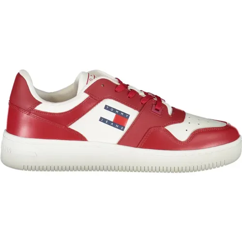 Sneakers, male, , Size: 9 US Sporty Lace-Up Sneakers with Logo Print - Tommy Hilfiger - Modalova