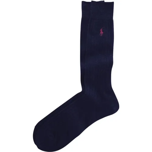 Dunkelblaue Rippstricksocken , Herren, Größe: S - Ralph Lauren - Modalova