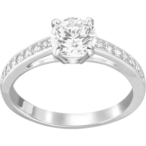 Attract Ring Pavé Rhodium , female, Sizes: ONE SIZE - Swarovski - Modalova