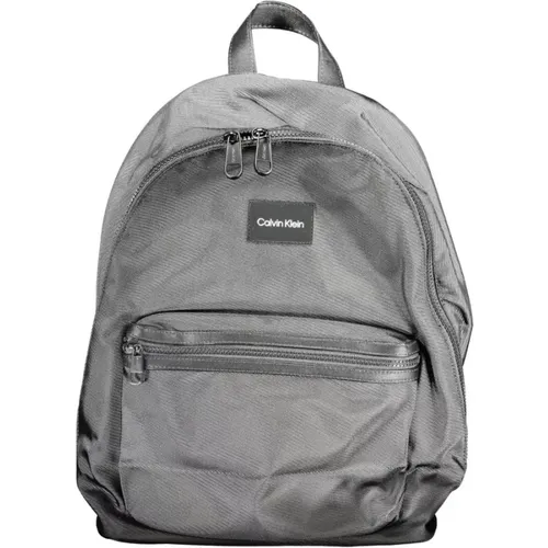 Backpacks, male, , Size: ONE SIZE Black Polyester Backpack with Laptop Holder - Calvin Klein - Modalova